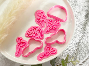 Heart Rainbow Clay Embossing Stamp | Fondant Stamp | Cookie Embossing Stamp | FLORAL STAMP